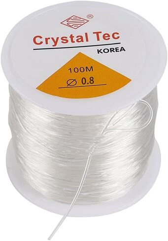 1roll Plastic Crystal DIY Beading Stretch Cords Elastic Line Jewelry Making Supply Wire Strings Thread Accessories 100m (Transparent 0.5mm) in Saudi Arabia