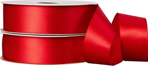 Offray 453993 7/8" Wide Single Face Satin Ribbon for Gift Wrapping, Decoration, and Crafts, Two Pack of 6-Yard Spools, Red in Saudi Arabia
