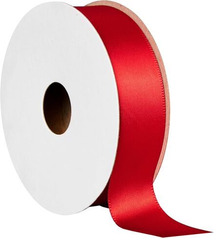 Offray 453993 7/8" Wide Single Face Satin Ribbon for Gift Wrapping, Decoration, and Crafts, Two Pack of 6-Yard Spools, Red in Saudi Arabia
