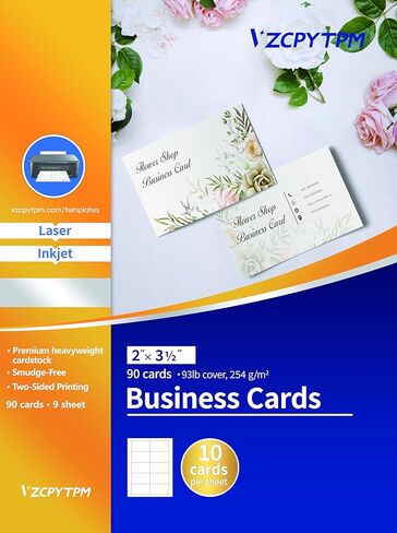 بطاقات عمل غير لامعة قابلة للطباعة مقاس 2 بوصة × 3.5 بوصة، 100 بطاقة عمل فارغة، ورق بطاقات عمل مخصصة للطابعات النافثة للحبر والليزر، مع شعار، بطاقة تعريف اسم التصميم بنفسك (210 جم/㎡) in Kuwait