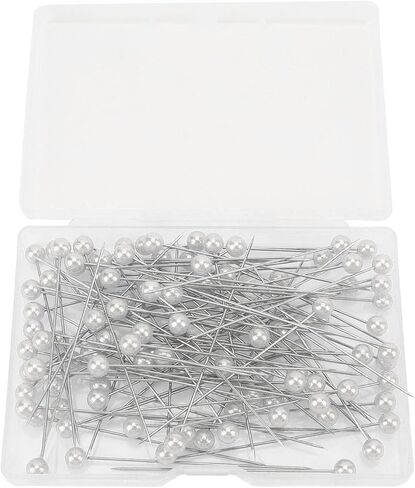 BAFOVY Pearlized Ball Head pins, Luxury Bouquet Corsage Sewing Straight pins for Floral Arrangements, with Big Head Design for Crafts Fabric Decoration (White) in Kuwait