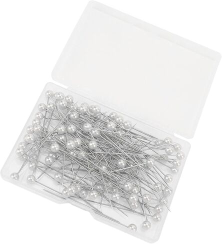 BAFOVY Pearlized Ball Head pins, Luxury Bouquet Corsage Sewing Straight pins for Floral Arrangements, with Big Head Design for Crafts Fabric Decoration (White) in Kuwait