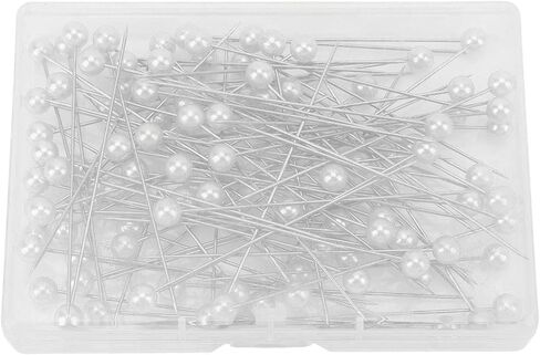 BAFOVY Pearlized Ball Head pins, Luxury Bouquet Corsage Sewing Straight pins for Floral Arrangements, with Big Head Design for Crafts Fabric Decoration (White) in Kuwait