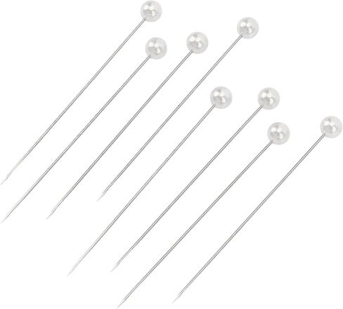 BAFOVY Pearlized Ball Head pins, Luxury Bouquet Corsage Sewing Straight pins for Floral Arrangements, with Big Head Design for Crafts Fabric Decoration (White) in Kuwait