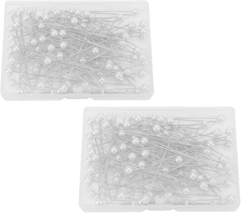 200pcs Pearlized Ball Head Pins, Straight Pins Sewing Pearlized Ball Head Quilting Straight for Bouquets Floral Fabric for DIY Sewing Crafts Bouquets Floral Fabric (White) in Saudi Arabia
