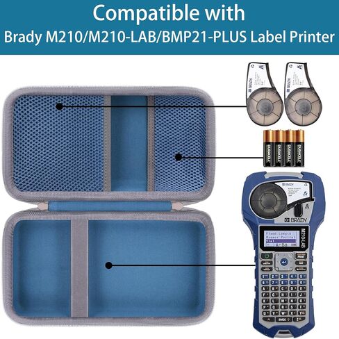 حافظة طابعة ملصقات متوافقة مع طابعة ملصقات أحادية اللون بلوتوث محمولة Brady M211 (حافظة سوداء، سحاب أصفر) in Kuwait