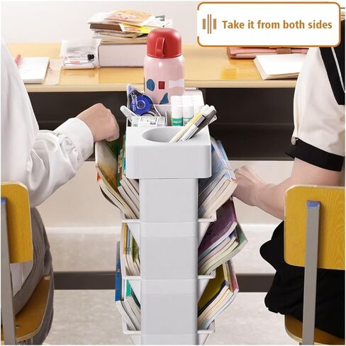 Mobile Standing Bookshelf Cart for Students Multi Purpose Magazine Shelf and Sundries Storage Unit with Rolling File Shelves for Office Green Color in Saudi Arabia
