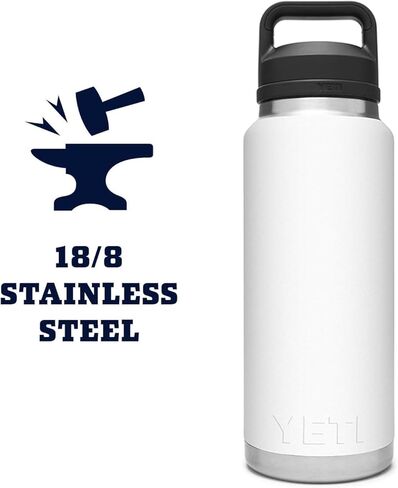 زجاجة YETI Rambler سعة 36 أونصة، معزولة بالفراغ، مضادة للتسرب، من الفولاذ المقاوم للصدأ مع غطاء للمضغ in Kuwait