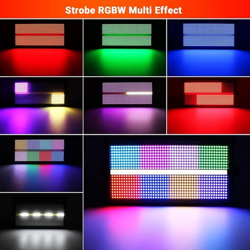 أضواء المسرح ستروب LED: 500 واط RGBW 4IN1 DJ Lights 960LEDs عكس الضوء متعدد التأثيرات إضاءة المسرح بواسطة DMX التحكم في الصوت المنشط للأحداث نادي بار الكنيسة عرض الرقص حفل الزفاف in Kuwait
