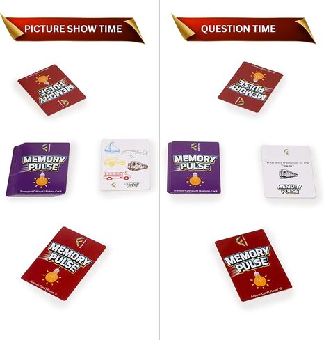 Memory Pulse, Memory Game for Kids and Adults, Card Games, Board Games, Family Brain Games, Learning Games, Game Night, Travel Games, Ages 5+ in Saudi Arabia