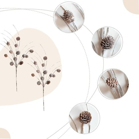 Bibelot Christmas Snow Pine Cones Picks, 8 Pcs Christmas Natural Pine Cones Branches Stems Holiday Decoration for DIY Craft Xmas Tree Wreath Garland Home Winter (16 inch) in Saudi Arabia