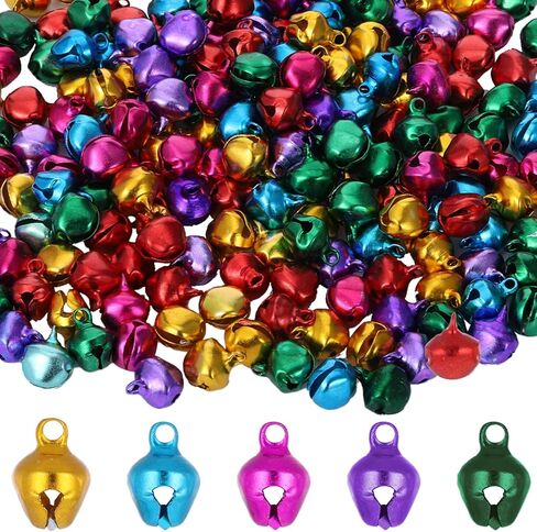 200 قطعة من أجراس الحرف اليدوية مقاس 1/2 بوصة أجراس عيد الميلاد جرس صغير لصياغة ديكورات صغيرة للحرف اليدوية الصغيرة لتزيين عيد الميلاد، المنزل، الحيوانات الأليفة، الحفلات، المهرجانات، DIY (متعدد الألوان) in Kuwait