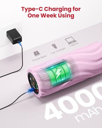 FITINDEX Electric Foam Roller 4-Speed Vibrating Yoga Massage Muscle Roller, Deep Trigger Point Sports Massage, High-Intensity Massager Roller with Rechargeable Function - Black in Kuwait