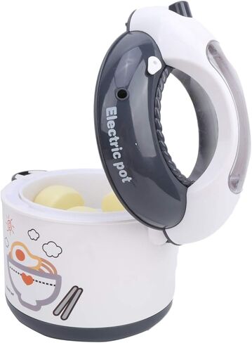 لعبة طبخ الأرز للأطفال، محاكاة الصوت، مجموعة أدوات طبخ المطبخ البلاستيكية للأطفال، مجموعة كاملة باللون الرمادي مع أطباق أوعية مغرفة الأرز والمواد الغذائية in Kuwait