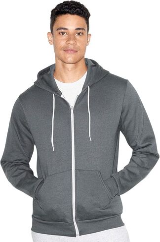 American Apparel Men Flex Fleece Zip Hoodie Size 2XL Neon Heather Blue in Kuwait
