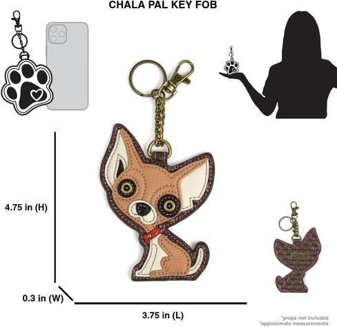 CHALA Boston Terrier Puppy Dog Key Chain Coin Purse Leather Bag Fob Charm New in Saudi Arabia