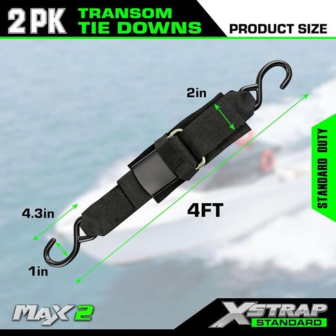 XSTRAP STANDARD 1PK 2''x 13' Gunwale Tie-Down, Marine Boat Trailer Strap with Hooks in Saudi Arabia