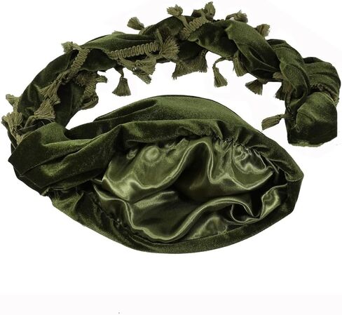 Turban for Men, Vintage Twist Durag Scarf Head Wraps Velvet Halo Turban for Men Turban Scarf Tie with Tassel Trim in Saudi Arabia