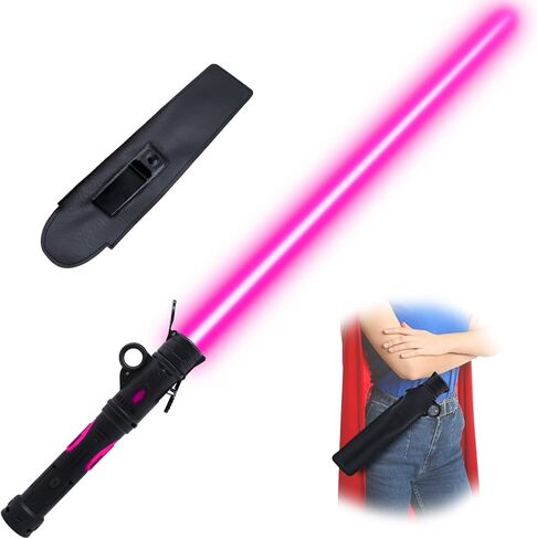 سيف مضيء للأطفال، مجموعة سيوف مضيئة LED مع 25 لونًا من الأضواء الإلكترونية المتغيرة وصوت FX لحفلات الهالوين من Galaxy War Fighter Warriors (مع مشبك حزام) in Kuwait