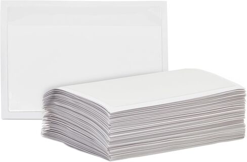 Juvale 100-Pack Clear Business Card Pockets Holders 3.75x2 In, Self-Adhesive Side Load Plastic Protector, Sleeves Labels, Bulk Set for Storage, Organization, Labeling Bins, Folders, and Files in Kuwait