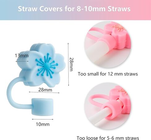 8Pcs Silicone Red Christmas Straw Covers Cap for Stanley Cup 30&40 Oz Cup, Reusable Straw Toppers for Stanley Cup Accessories Tumbler with Handle for Water Bottle in Saudi Arabia