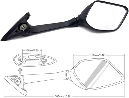 Motorcycle Side Rear View Mirror Blind Spot Rearview Mirrors for YZF R3 2015-2017 R25 2014-2016 YZF-R3 YZF-R25 Sport Bike Ho-nd(Carbon Color Set) in Saudi Arabia