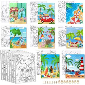 Christmas Pre Drawn Canvas to Paint for Adults Kids - 8x10 Inches Pre Printed Framed Canvases Set for Sip and Paint Party, Pre Sketched Canvas for DIY Craft, Home Decors in Kuwait