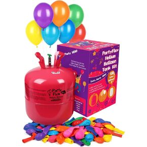Helium Tank for Balloons – 22L Disposable Helium Balloon Tank Kit Fills Up to 100 Balloons – Includes 50 Balloons & Ribbon – Portable Helium Tank for Birthday, Wedding & Party Decorations in Saudi Arabia