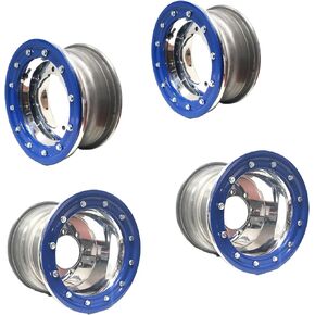 مجموعة Raptor 700 660 350 250 125 ATV مكونة من 4 إطارات عجلات Armat Beadlock - خلفية 9x8 3 +5 أمامية 10x5 3 + 2 مصقولة / زرقاء مصنوعة بواسطة Alba Racing in Kuwait
