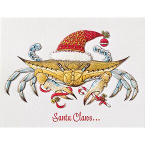 Pumpernickel Press Embossed Petite Christmas Cards Boxed Set – “Santa Claws, 20 Count, Eco-Friendly, Made in USA, Multi-Level Embossing in Kuwait