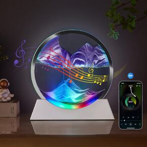 Mtadmai فن الرمل المتحرك ديكور الحركة السائلة، فن الرمل مكبر صوت بلوتوث مصباح بجانب السرير قابل للتعتيم متعدد الألوان، مصباح فن الرمل المتحرك لغرفة الأطفال وغرفة المعيشة والمكتب والنوم in Kuwait