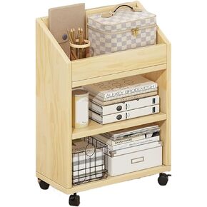 Vertical Under The Office Table Storage Shelf, Cart, Mobile Multi-Layer Bookcase with Wheel Organization(43cm) in Saudi Arabia