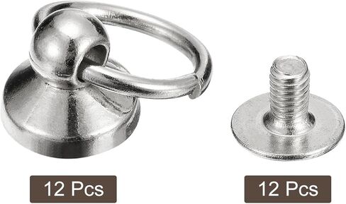 6x10mm Ball Head Stud Rivets Screw Back with O Ring, 12Pack Button Nipple Rivet for DIY Leather Craft, Silver Tone in Saudi Arabia