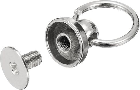 6x10mm Ball Head Stud Rivets Screw Back with O Ring, 12Pack Button Nipple Rivet for DIY Leather Craft, Silver Tone in Saudi Arabia