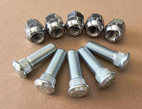 5PCS M14x1.5 16.3mm Knurl Wheel Studs Bolt 610-527 with Lug Nuts 611-327 Compatible with 2011-2024 Honda Odyssey Ridgeline Pilot, Acura MDX RLX TL TLX in Saudi Arabia