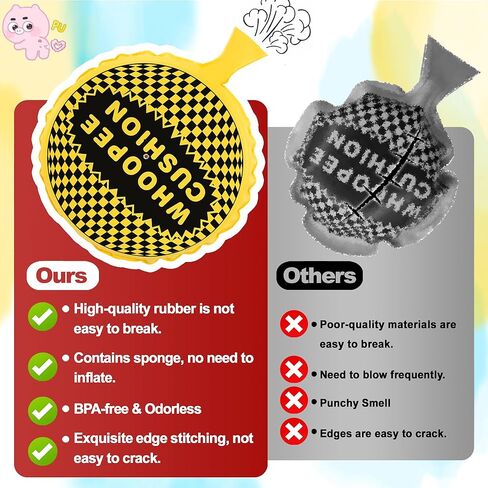 Whoopee Cushion, 9" Whoopie Cushion Fart Toy, Self Inflating Woopie Cushion for Kids Adult Teens, Make Great Big Mega Woopy Fart Sounds, Funny Fart Game, Prank Gag White Elephant Gifts in Saudi Arabia