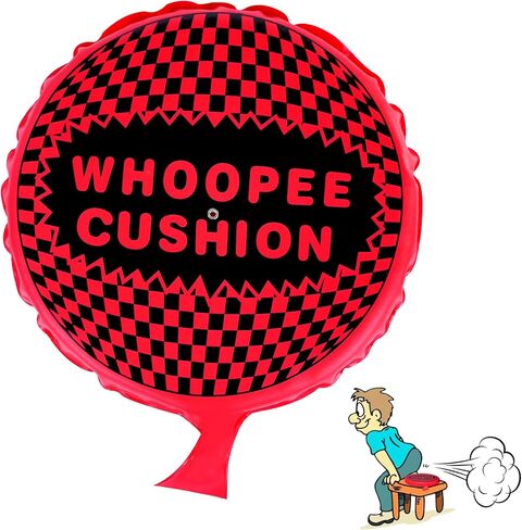 Whoopee Cushion, 9" Whoopie Cushion Fart Toy, Self Inflating Woopie Cushion for Kids Adult Teens, Make Great Big Mega Woopy Fart Sounds, Funny Fart Game, Prank Gag White Elephant Gifts in Saudi Arabia