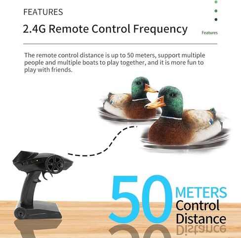 RC قارب البط 2.4Ghz الصيد الحركة التحكم عن بعد قارب البط مقاوم للماء لحمام السباحة والبركة وديكور الحديقة مع 2 بطارية in Kuwait