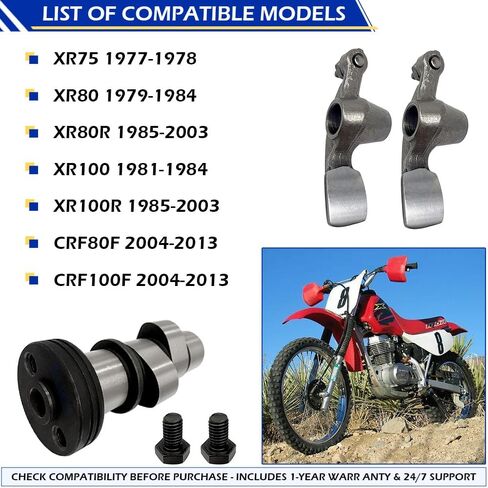 Camshaft & Rocker Arm Kit Compatible with XR75 XR80 XR80R XR100 XR100R CRF80F CRF100F OEM# 14101-436-000 14431-116-010 in Saudi Arabia