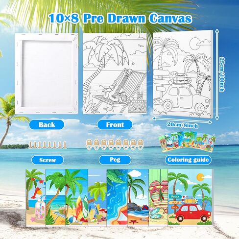 قماش مرسوم مسبقًا لعيد الميلاد للبالغين والأطفال - مجموعة لوحات قماشية مؤطرة مطبوعة مسبقًا مقاس 8 × 10 بوصة لحفلة الرشفة والطلاء، قماش مرسوم مسبقًا للحرف اليدوية والديكورات المنزلية in Kuwait