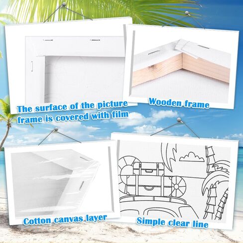 قماش مرسوم مسبقًا لعيد الميلاد للبالغين والأطفال - مجموعة لوحات قماشية مؤطرة مطبوعة مسبقًا مقاس 8 × 10 بوصة لحفلة الرشفة والطلاء، قماش مرسوم مسبقًا للحرف اليدوية والديكورات المنزلية in Kuwait