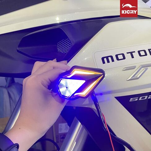 Flush Mount Turn Signals Motorcycle LED Sequential Blinkers 3 Wire Front Indicators Compatible with Yamaha YZF R1 R3 R6 R6S FJ 09 FZ MT 07 09 Honda Kawasaki Suzuki BMW(White&Amber) in Saudi Arabia