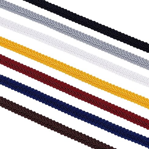 PH PandaHall 15.3 Yards 7 Colors Gimp Trim Braid Lace, 1/2 inch Centipede Braid Trim Decorative Craft Lace Ribbon Sewing Trim Polyester Gimp for Upholstery Curtain Costume Crafts Sewing in Saudi Arabia