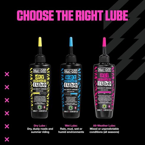 Muc-Off Chain Wet Lube 50ml 2-Pack | مادة تشحيم سلسلة دراجات قابلة للتحلل الحيوي | يقلل الاحتكاك ويطيل عمر السلسلة | تركيبة شمعية تطرد الماء | مناسبة لدراجات MTB ودراجات الطرق in Saudi Arabia