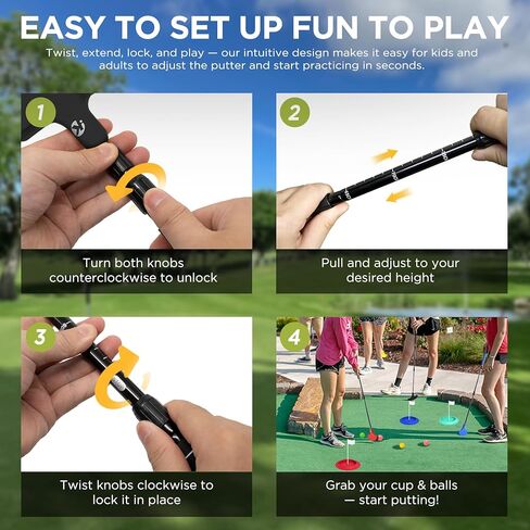 KINGTOP Adjustable Golf Putters for Men and Women, Right and Left Handed Two-Way Golf Putter Club for Kids | Teens | Adults, Putting Training Combo Pack with Putting Cup and Practice Foam Balls in Kuwait