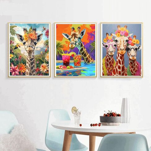 سانتيواي 6 عبوات من مجموعات الفن الماسي البقري للبالغين طقم فني ماسي 5D للمبتدئين، طلاء يدوي مع لوحة فنية دائرية كاملة للحفر لهدايا ديكور الحائط المنزلي (11.8 × 15.7 بوصة) in Kuwait