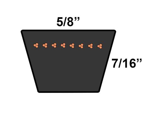 D&D PowerDrive A5932 Universal Cooler Replacement Belt, B/5L Belt Cross Section, 36" Length, Rubber in Saudi Arabia