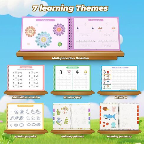 Magic Grooved Writing Practice Books For Kids，Reusable Letters And Numbers Grooved Handwriting Workbooks，Suitable For Ages 3-5 And 6-8 Preschool Kindergarten Children Learning activities in Saudi Arabia
