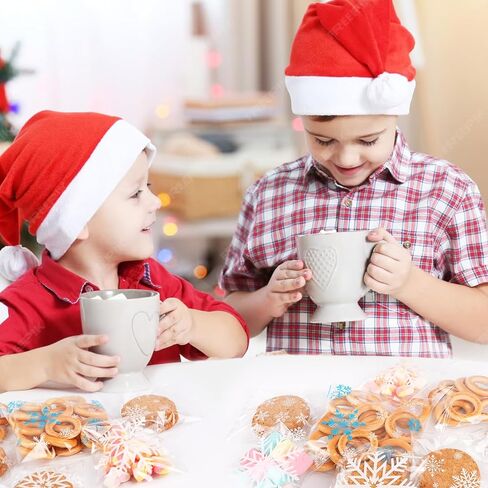 CUDICY Snowflake Cellophane Cookie Bags 200pcs ChristmasTreat Bags 5.5x5.5 Self Sealing for Gift Giving Packaging Candy Goodie Holiday Bakery White in Saudi Arabia
