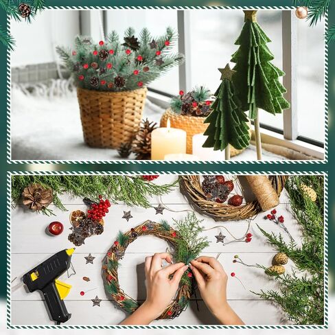 432 Pcs Christmas Artificial Pine Cone Red Berry Set Christmas Wreath Making Decoration Pine Branches Acorns Wooden Stars for Xmas Tree Ornament Supplies Winter Home Party DIY Crafts Holiday in Saudi Arabia